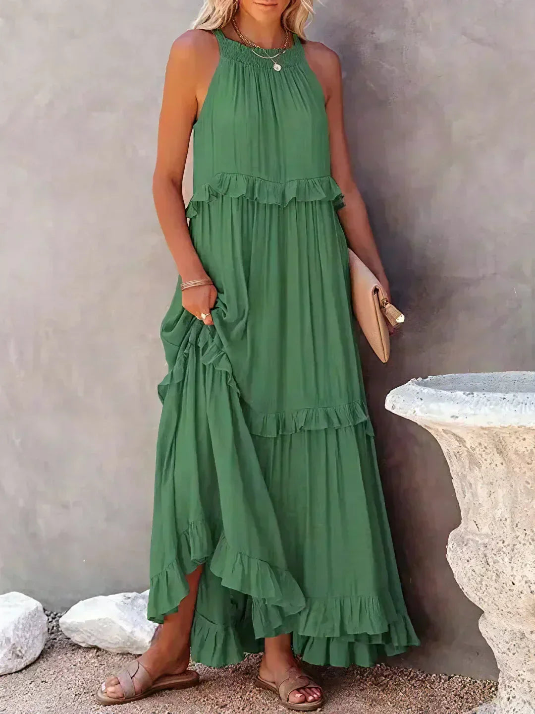 Sarah | Halter Ruffle Maxi Ruha (Majdnem elfogyott)