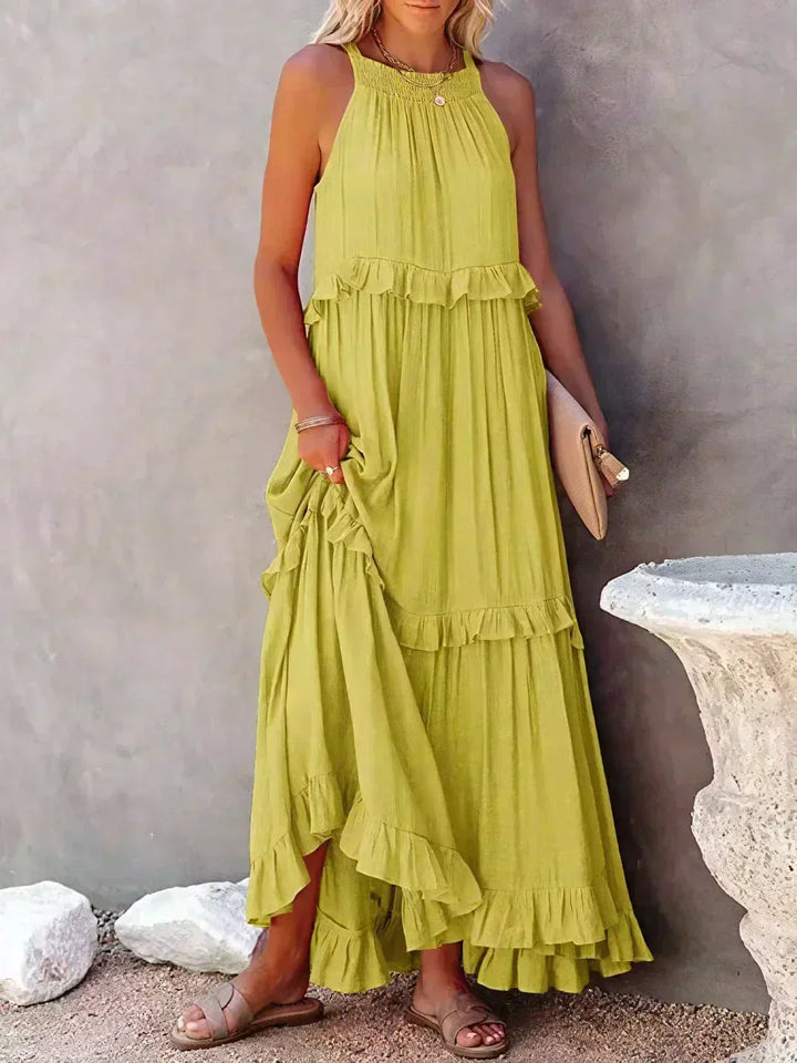 Sarah | Halter Ruffle Maxi Ruha (Majdnem elfogyott)