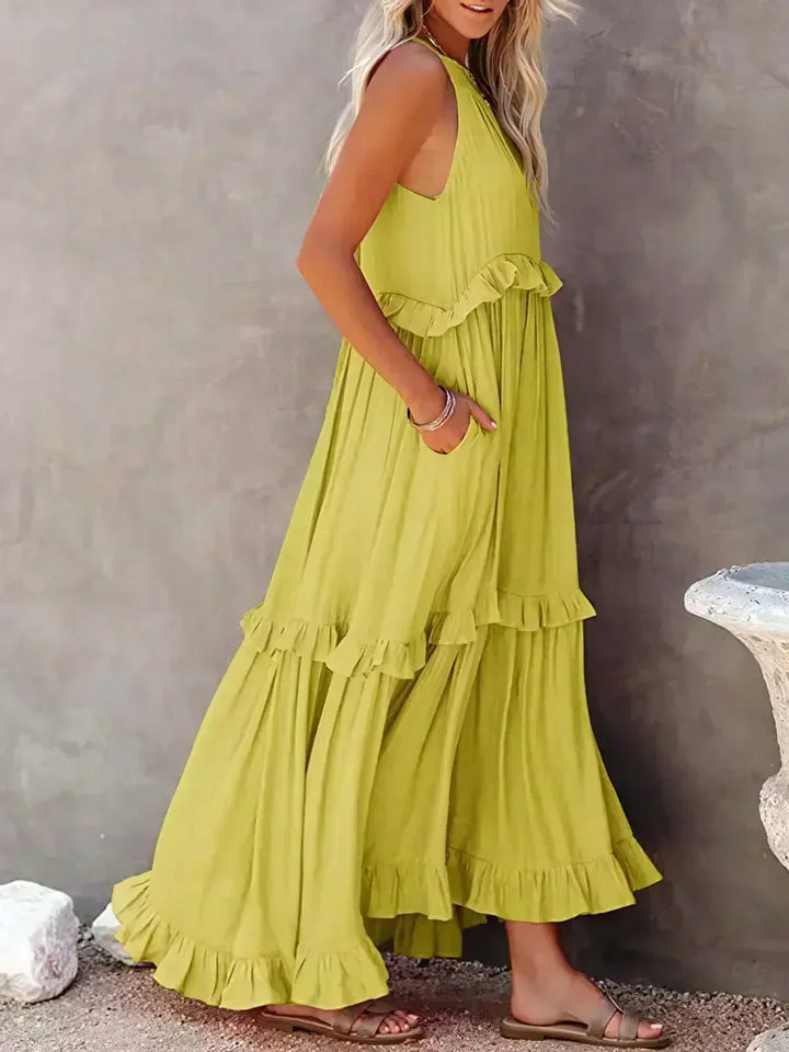 Sarah | Halter Ruffle Maxi Ruha (Majdnem elfogyott)