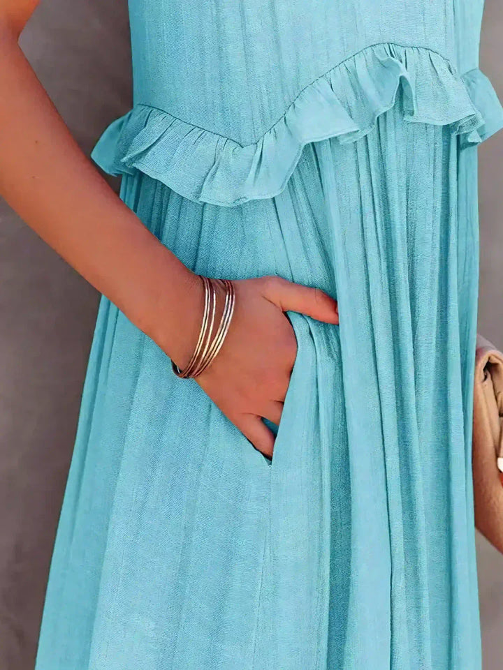 Sarah | Halter Ruffle Maxi Ruha (Majdnem elfogyott)